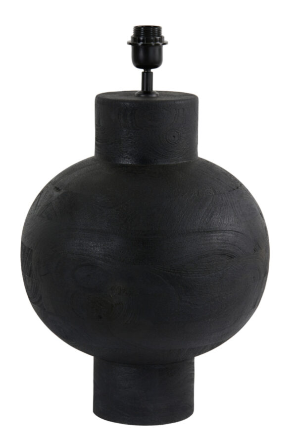 Zwarte houten lampenvoet bolvormig Light & Living Barumi - H 55 cm - Image 2