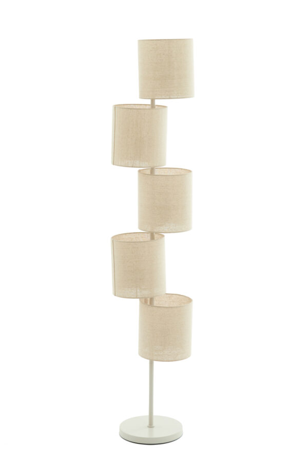 Bijzondere beigekleurige staande lamp met kapjes Light & Living Benigno - H 155,5 cm - Image 2
