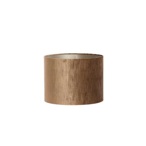 Bruine cilindervormige fluwelen lampenkap Light & Living Flair - Ø 30 cm