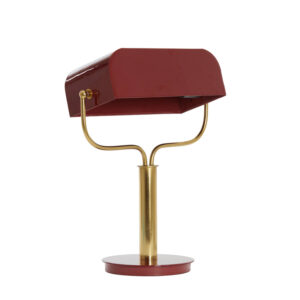 Rode tafellamp Light & Living Ayer met metalen bankierskap – H 43 cm