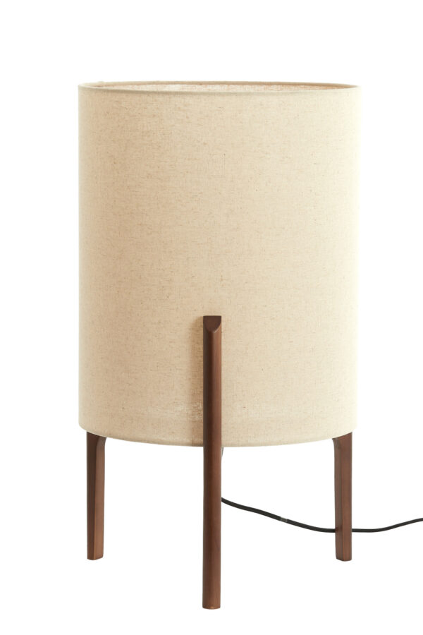 Ronde schemerlamp beige lampenkap Light & Living Litto - H 58 cm - Image 2