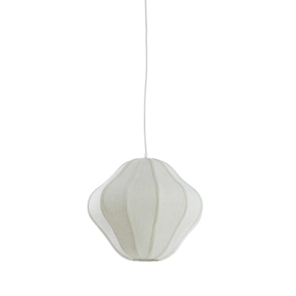 Beige ovale stoffen hanglamp Light & Living Sukau - Ø 38,5 cm