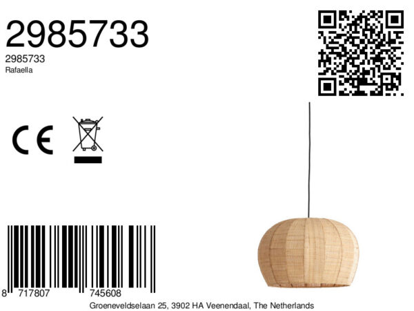 Natuurlijke rotan hanglamp in naturel tint Light & Living Rafaella - Ø 42 cm - Image 9