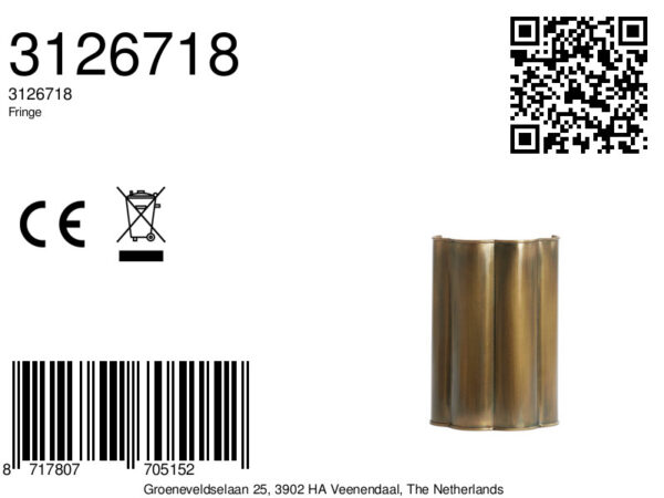 Gouden metalen lampenkap in stijl Light & Living Fringe - H 30,5 cm - Image 8