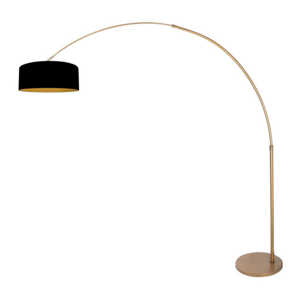 Bronze booglamp klassiek met zwarte kap Steinhauer Sparkled Light - Image 2