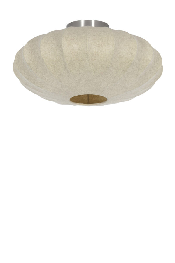 Plafondlamp rond beige met stoffen kap Light & Living Fay – B 40 cm - Image 2