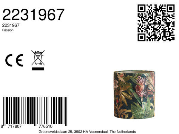 Bloemenprint lampenkap cilinder Light & Living Passion - Ø 30 cm - Image 8