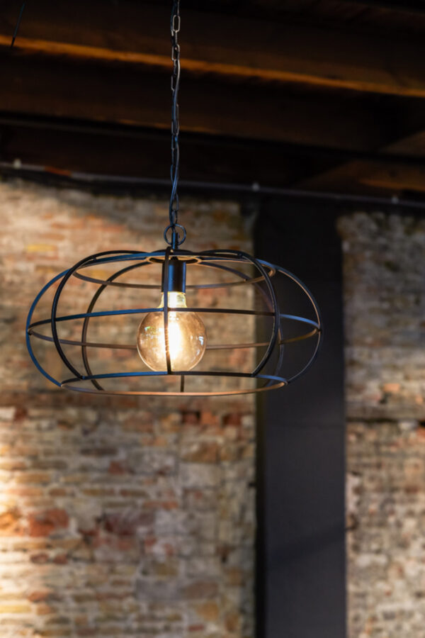Zwarte draadframe hanglamp met metaal Light & Living Imelda - Ø 53 cm - Image 4