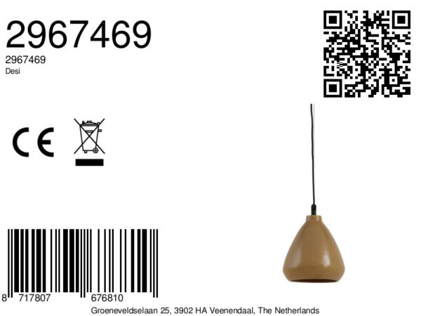 Conische bruine hanglamp met warme tint Light & Living Desi - Ø 22,5 cm - Image 9