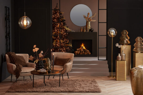 Gouden lampenvoet met bolvormig glas Light & Living Medina - H 160 cm - Image 4