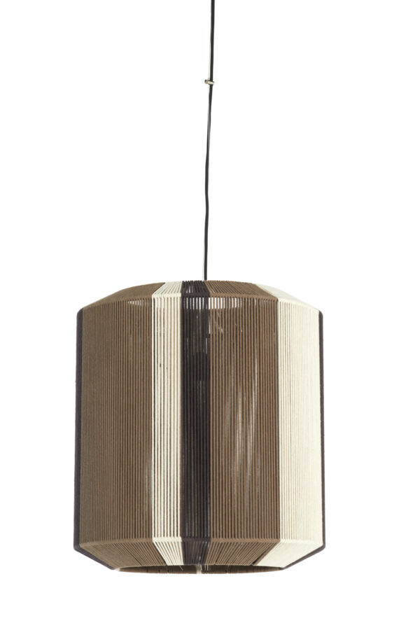 Gestreepte hanglamp bruin-wit Light & Living Kozana - Ø 48 cm - Image 2