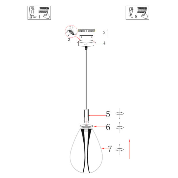 Compacte hanglamp zwart met smoke glas Steinhauer Glimsy - Ø 22 cm - Image 7