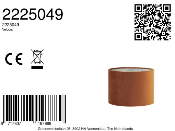 Cilindervormige lampenkap in het bruin Light & Living Velours - Ø 25 cm - Image 9