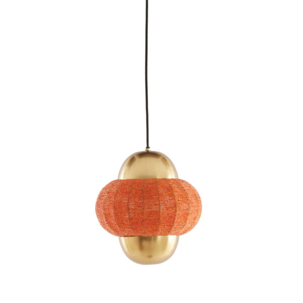 Gouden hanglamp met oranje patroon Light & Living Cetara - Ø 26 cm