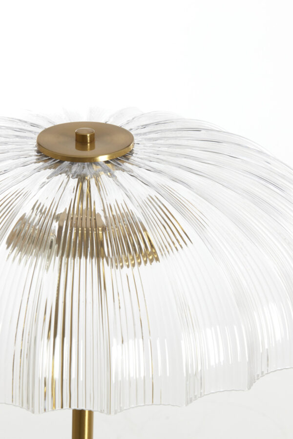 Klassieke vloerlamp goud met paraplu glas Light & Living Fungo - H 155 cm - Image 4