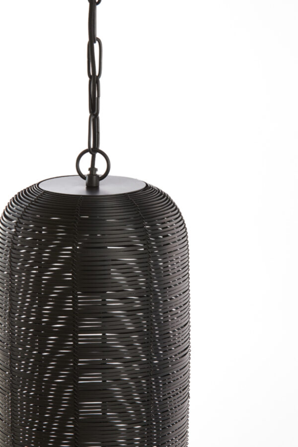 Zwarte rotan hanglamp met natuurlijk vlechtwerk Light & Living Tomek - Ø 21 cm - Image 3