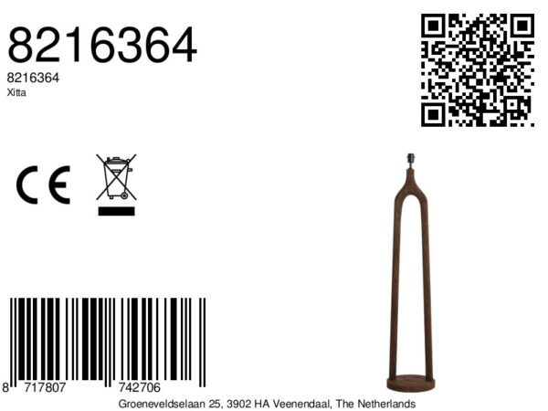 Lampvoet van hout in modern design Light & Living Xitta - H 135 cm - Image 7