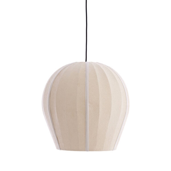 Geribde beige stoffen hanglamp Light & Living Zagori - Ø 44 cm