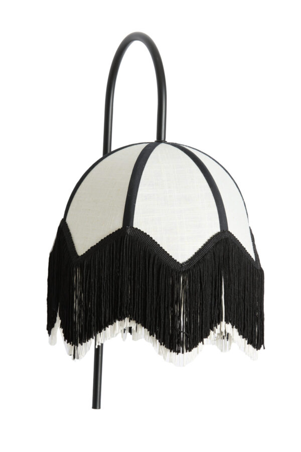 Zwart-witte franjes lampenkap Light & Living Sulina - H 47 cm - Image 2