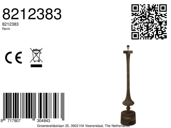 Klassieke lampvoet van hout Light & Living Ronin - H 135 cm - Image 7