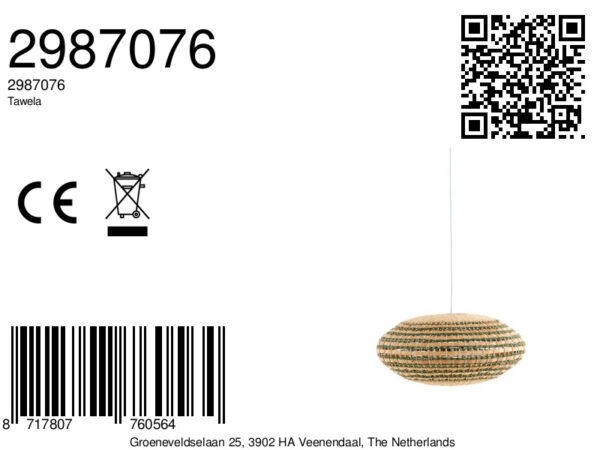 Gevlochten naturel hanglampkap Light & Living Tawela - Ø 59,5 cm - Image 6