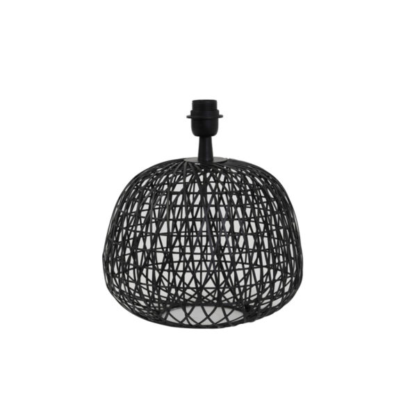 Zwarte tafellamp Light & Living Alwina met koepelvormige draadkap – H 28,5 cm