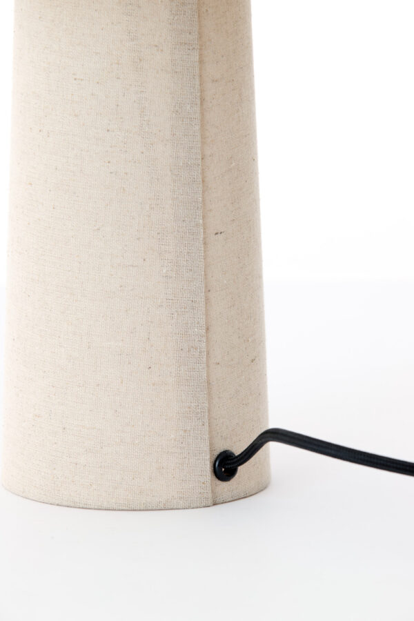 Ribbel-structur tafellamp in crème kleur Light & Living Musaby - H 50 cm - Image 4