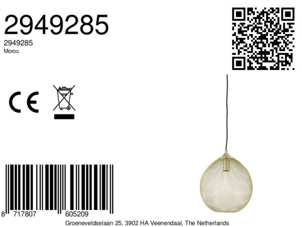 Gouden draad hanglamp modern Light & Living Moroc - Ø 30 cm - Image 9