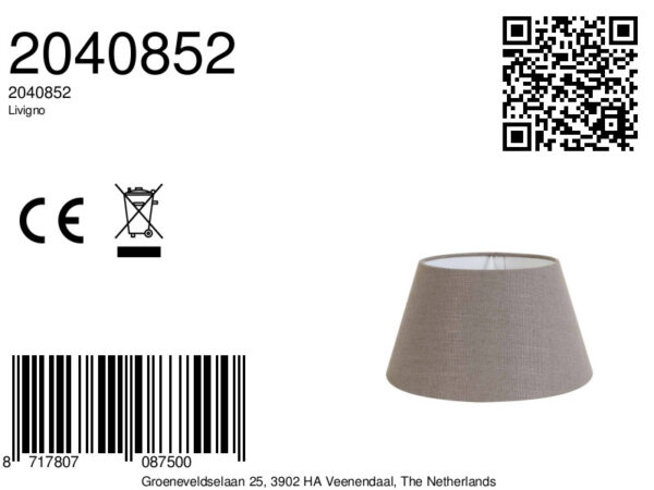 Stoffen lampenkap beige kegelachtig Light & Living Livigno - Ø 30 cm - Image 3