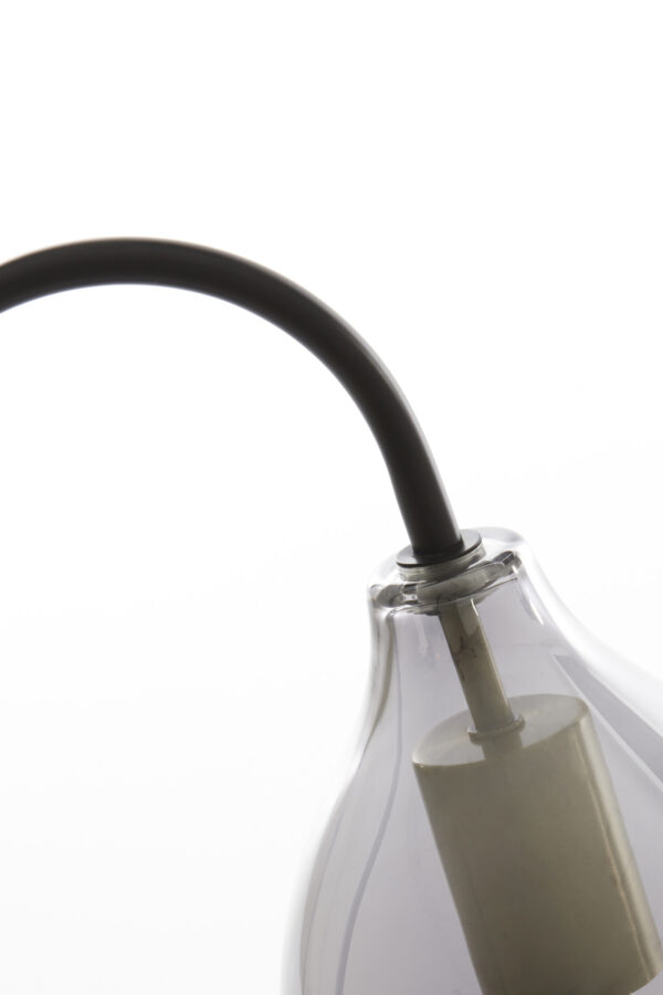 Zwarte tafellamp met gevormd glas Light & Living Lukaro - H 51,5 cm - Image 6