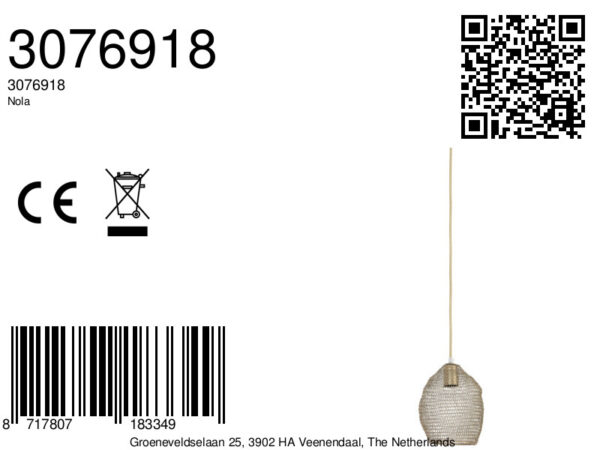 Goudkleurige draad hanglamp Light & Living Nola - Ø 18 cm - Image 3