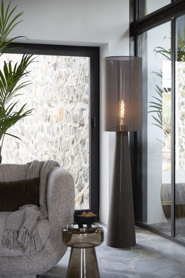 Grijze staande vintage vloerlamp Light & Living Micky - H 180 cm - Image 4