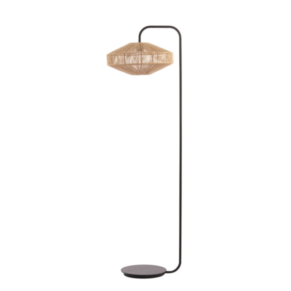 Beige stoffen vloerlamp met geometrisch patroon Light & Living Lyra – H 164 cm
