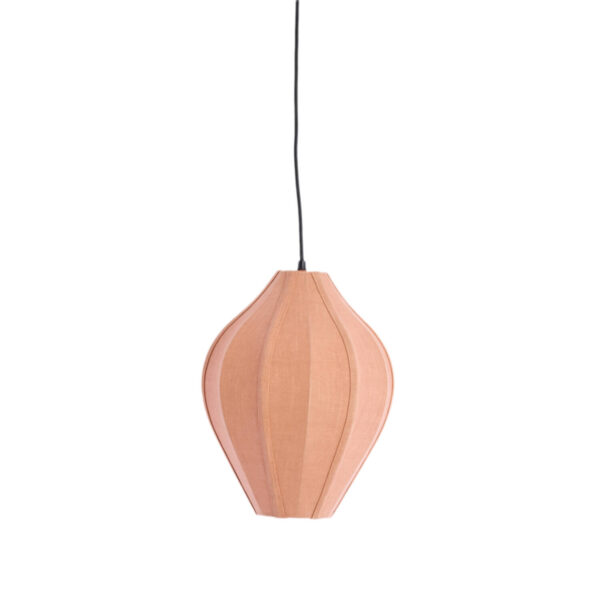 Peervormige bruine stoffen hanglamp Light & Living Pasto - Ø 31 cm