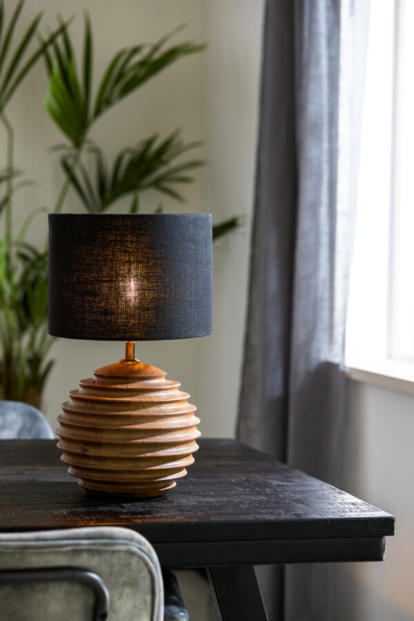 Zwarte cilindrische lampenkap stof Light & Living Livigno - Ø 25 cm - Image 4