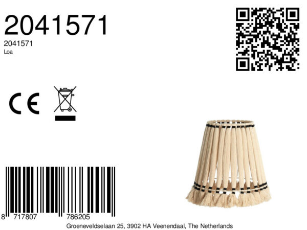 Gevlochten katoenen lampenkap beige Light & Living Loa - Ø 41 cm - Image 6