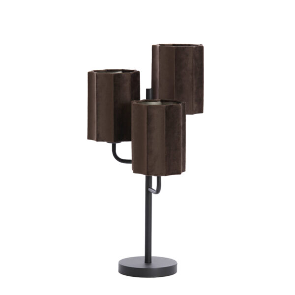 Geometrische 3-lichts tafellamp met kapjes Light & Living Edisa - H 61 cm