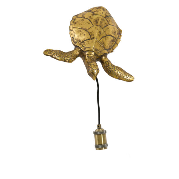 Gouden schildpad wandlamp Light & Living Turtle - wandlamp - H 20 cm