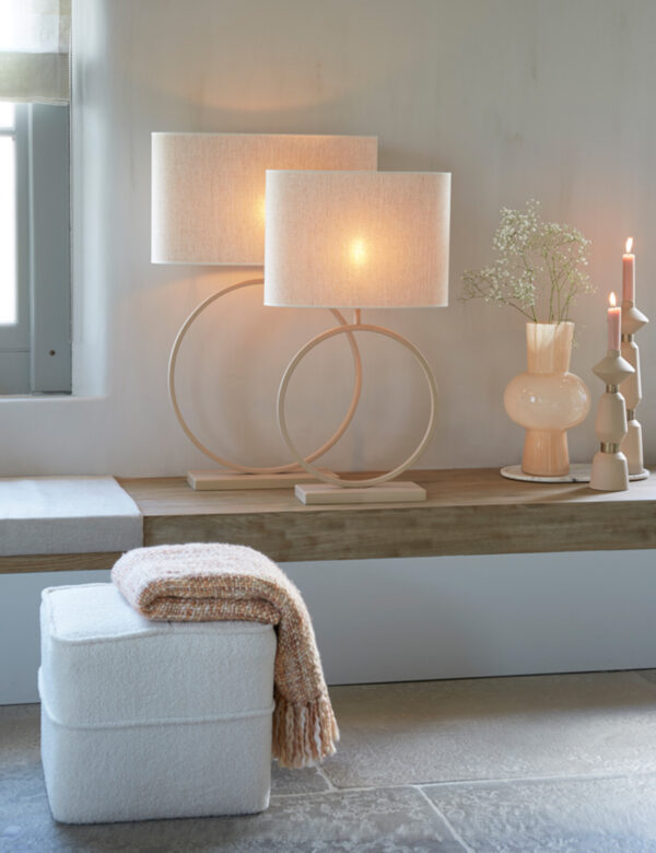 Beige stoffen lampenkap in cilinder vorm Light & Living Breska - H 32 cm - Image 4