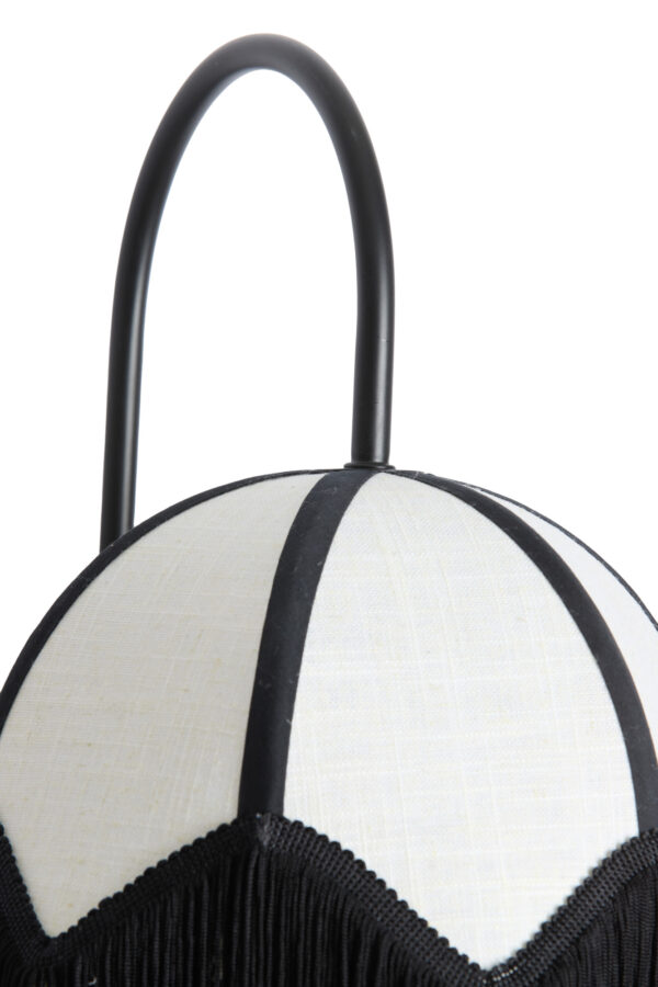 Zwart-witte franjes lampenkap Light & Living Sulina - H 47 cm - Image 5