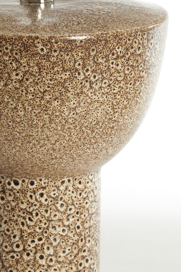 Keramische lampvoet gespikkeld bruin Light & Living Yasur - H 34,5 cm - Image 4