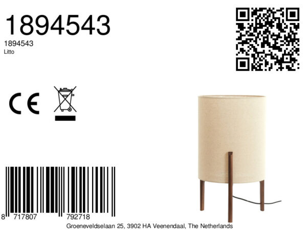 Ronde schemerlamp beige lampenkap Light & Living Litto - H 58 cm - Image 7