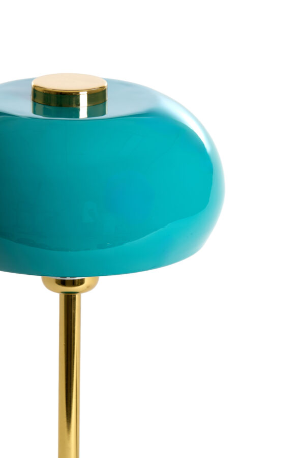 Turquoise tafellamp metaal goud Light & Living Surin - H 34 cm - Image 3