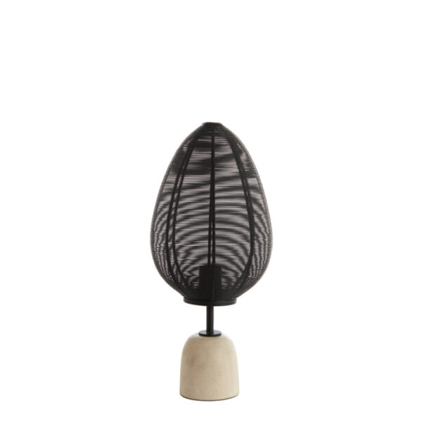 Zwarte tafellamp Light & Living Joley met ovale draadkap – H 46 cm