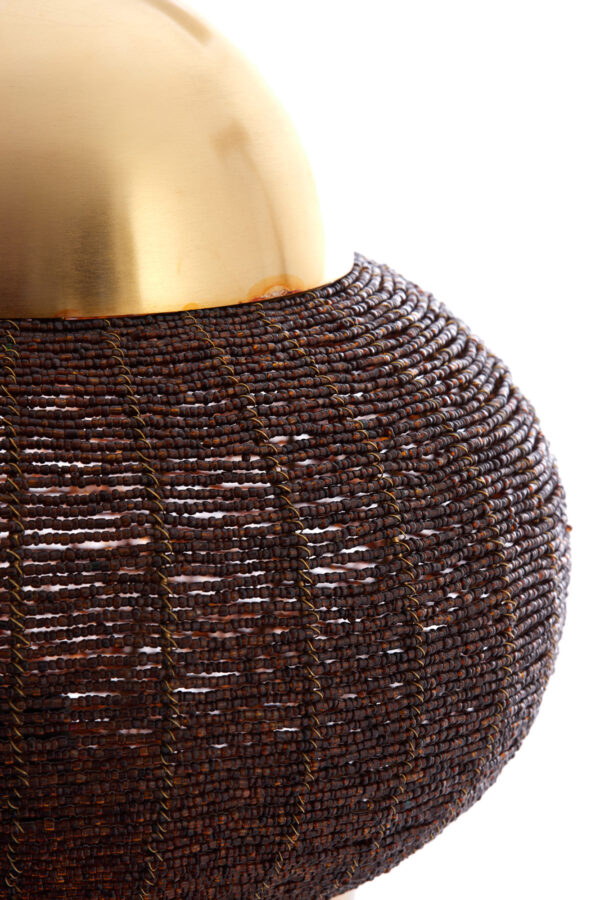 Tafellamp goud met bruine kralen Light & Living Cetara - H 33 cm - Image 3