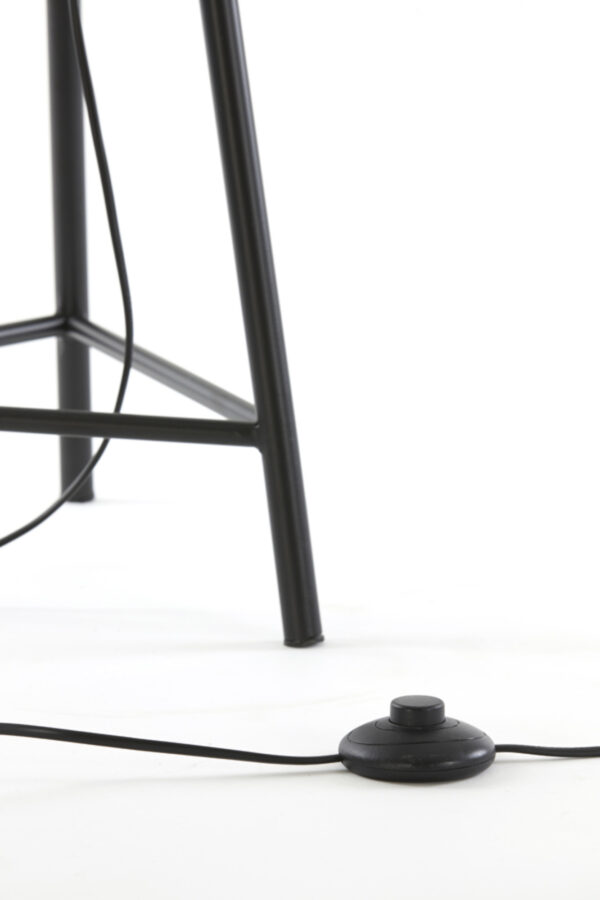 Zwarte staande driepootlamp met ovale draadkap Light & Living Yumi - H 145 cm - Image 9