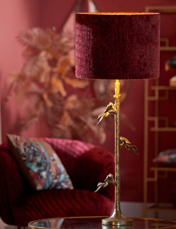 Rode fluwelen cilinderlampenkap Light & Living Ruby - Ø 30 cm - Image 5