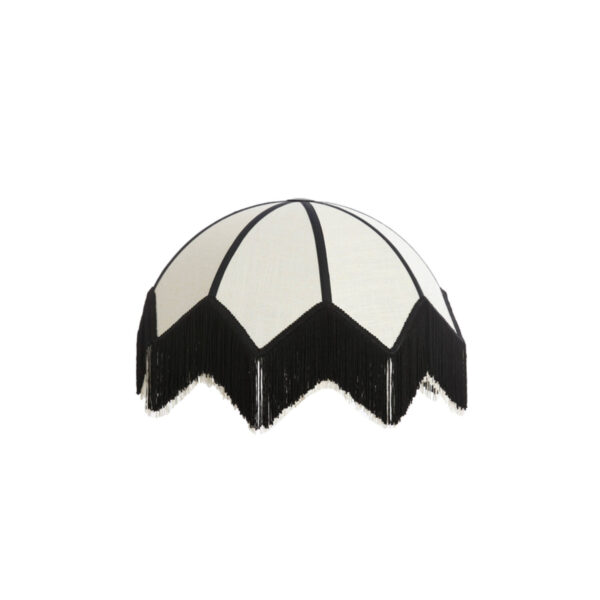Zwart-witte franje lampenkap Light & Living Sulina - Ø 45 cm