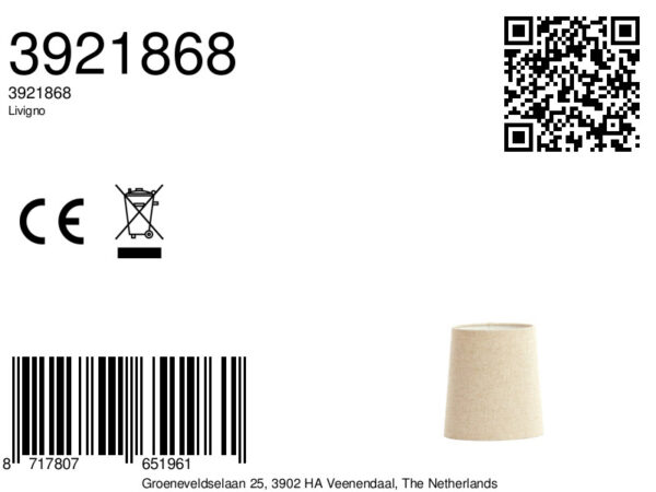 Beige kleur stoffen lampenkap Light & Living Livigno - H 23 cm - Image 9