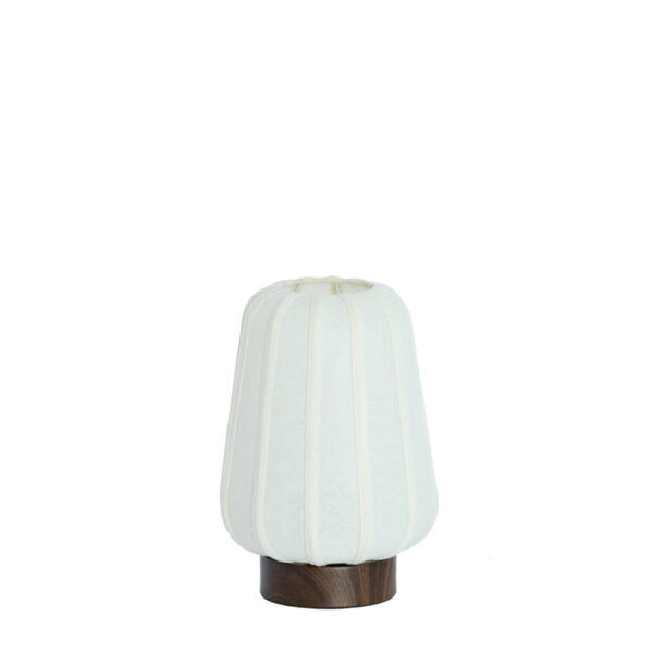 Tafellampje met textielen wit kapje Light & Living Bibury - H 29 cm